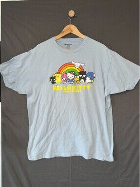 Hello Kitty & Friends Graphic T‑Shirt – Adult XL, Sanrio Rainbow Characters, Bio